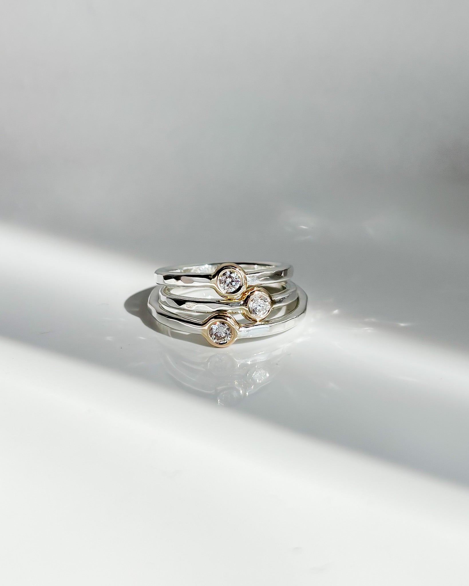 TRUE NORTH // floating diamond stacker