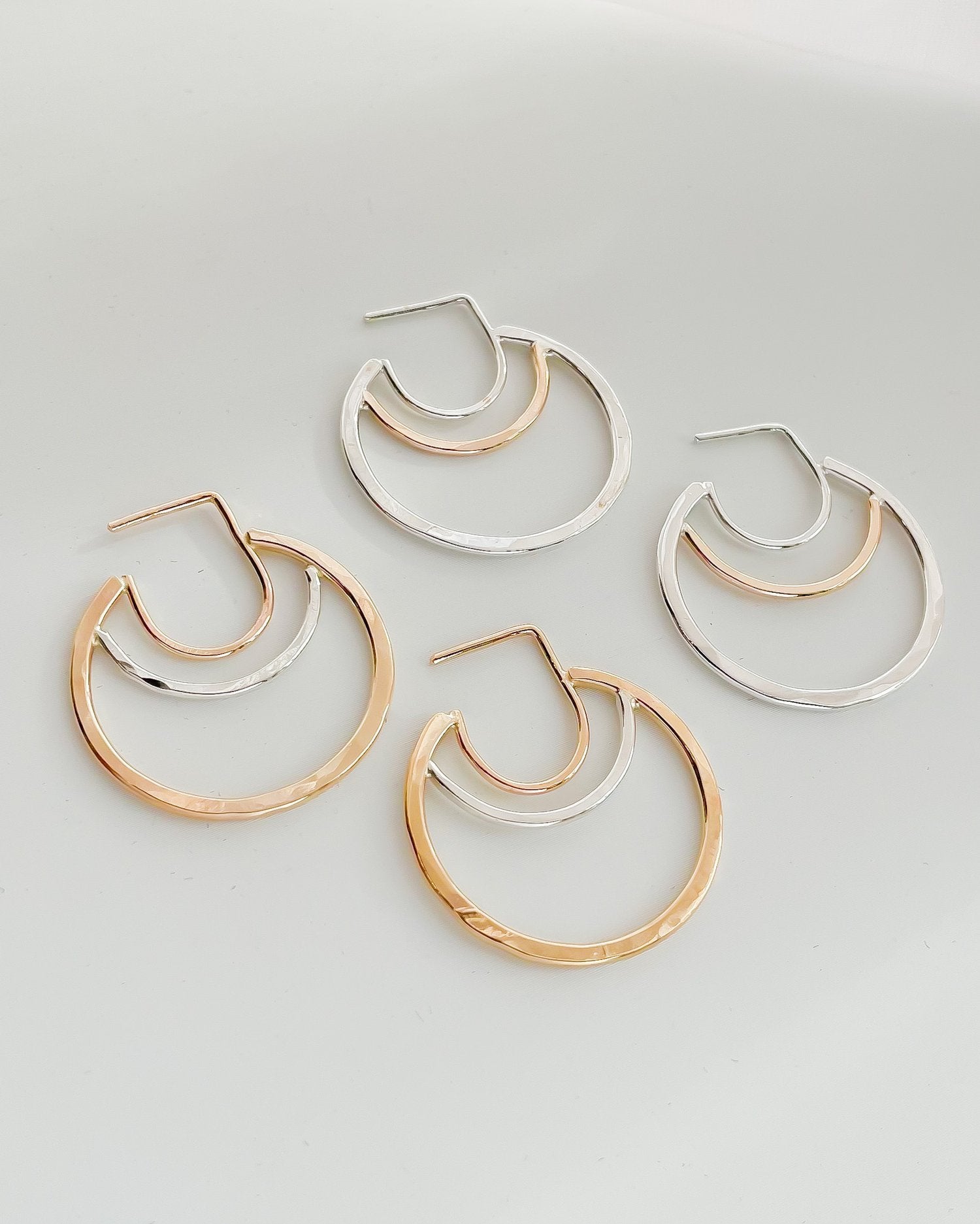 AELLA // greek amazon warrior two-tone hoop earrings