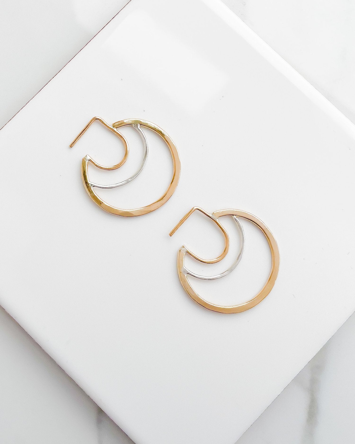 AELLA // greek amazon warrior two-tone hoop earrings