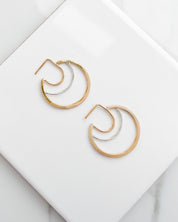 AELLA // greek amazon warrior two-tone hoop earrings