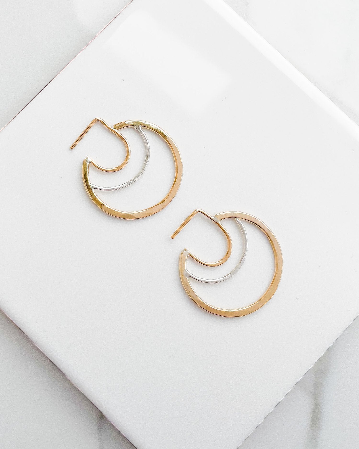 AELLA // greek amazon warrior two-tone hoop earrings  