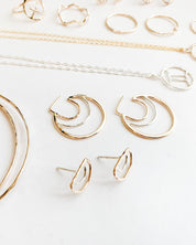 AELLA // greek amazon warrior two-tone hoop earrings  + studs