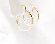 AELLA // greek amazon warrior two-tone hoop earrings on card 