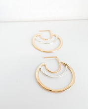 AELLA // greek amazon warrior two-tone hoop earrings