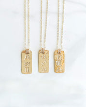 SUN & SELENE sun, moon, rising necklace with your customized big three zodiac signs