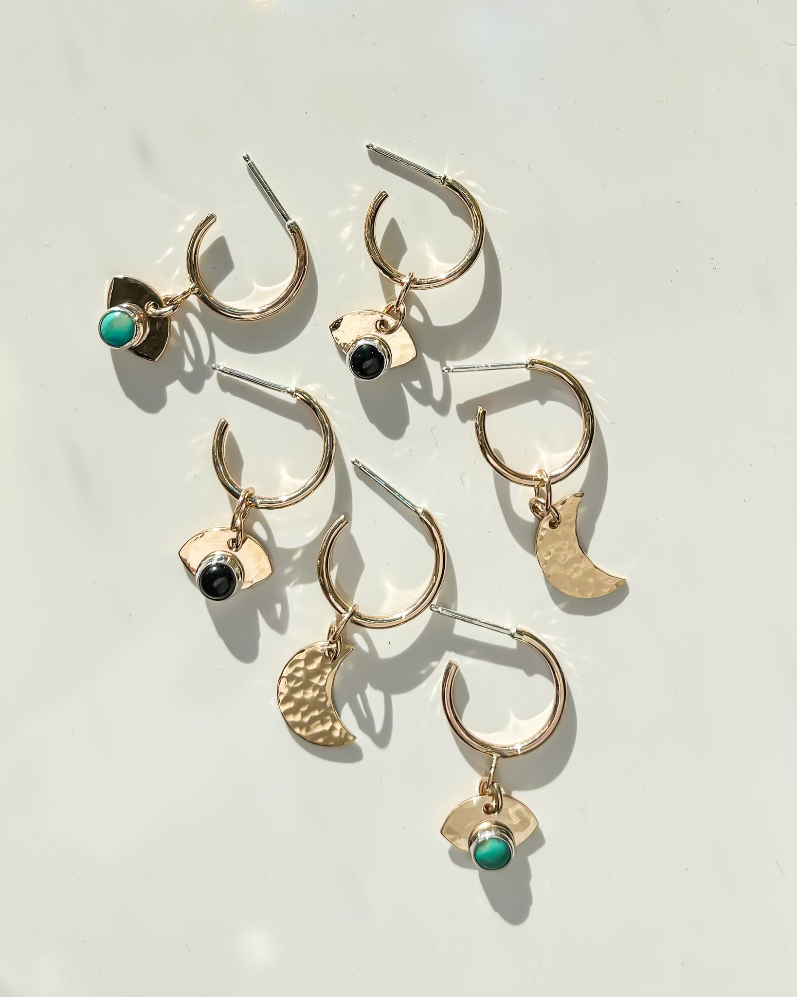 SUN & SELENE charm hoop earrings 