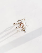 SUN & SELENE ring stack in white gold