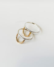 SUN & SELENE two tone aurora arc rings