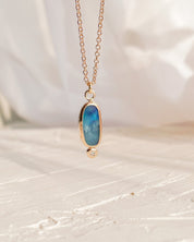 SUN & SELENE callisto opal + diamond necklace