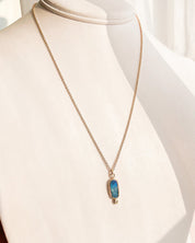 SUN & SELENE opal + diamond necklace on form