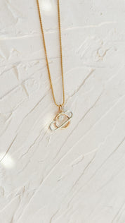 SUN & SELENE cassini saturn ellipse necklace