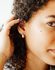 SUN & SELENE equator cuff hoops on model