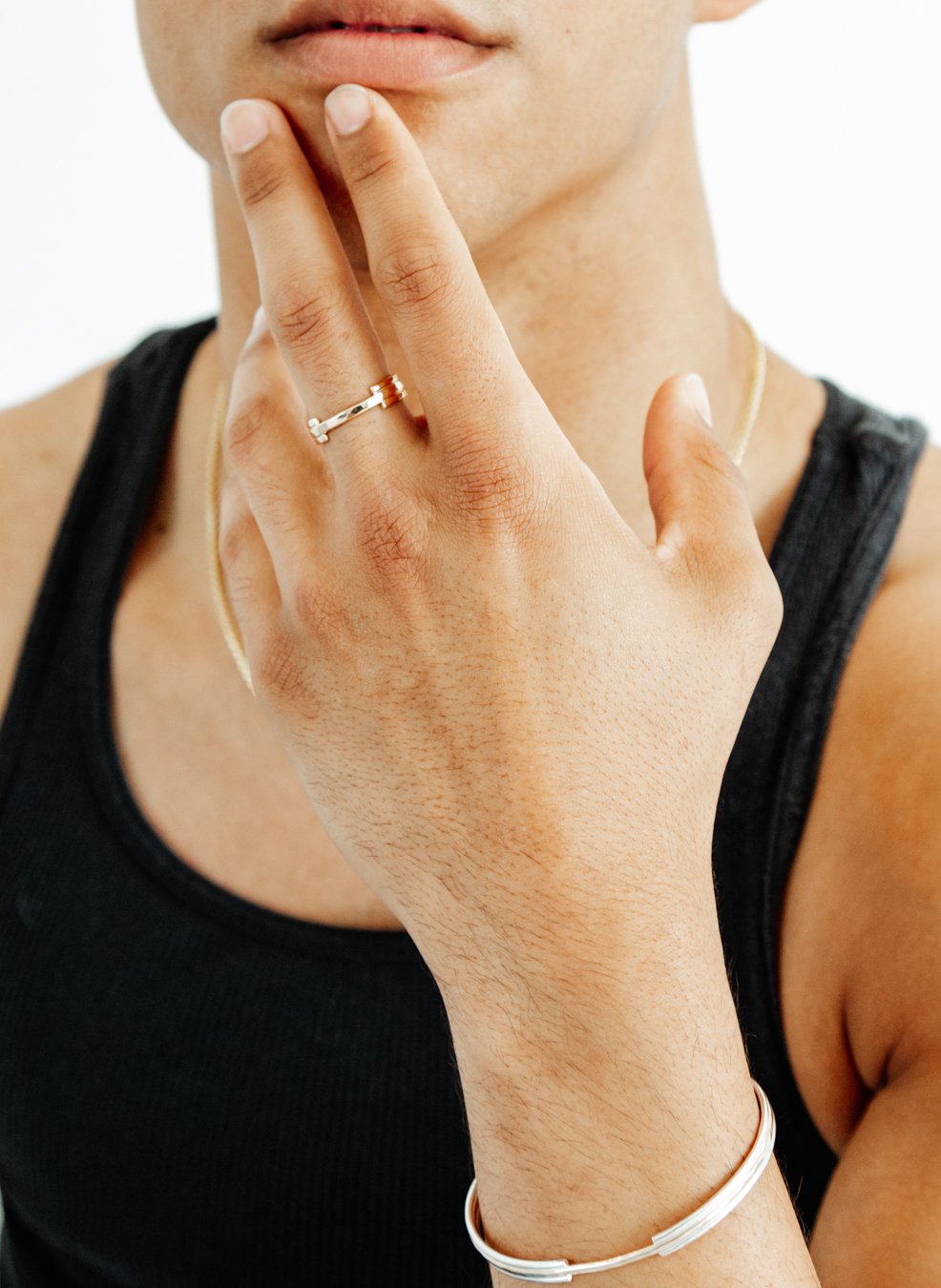 SUN & SELENE equator ring on model