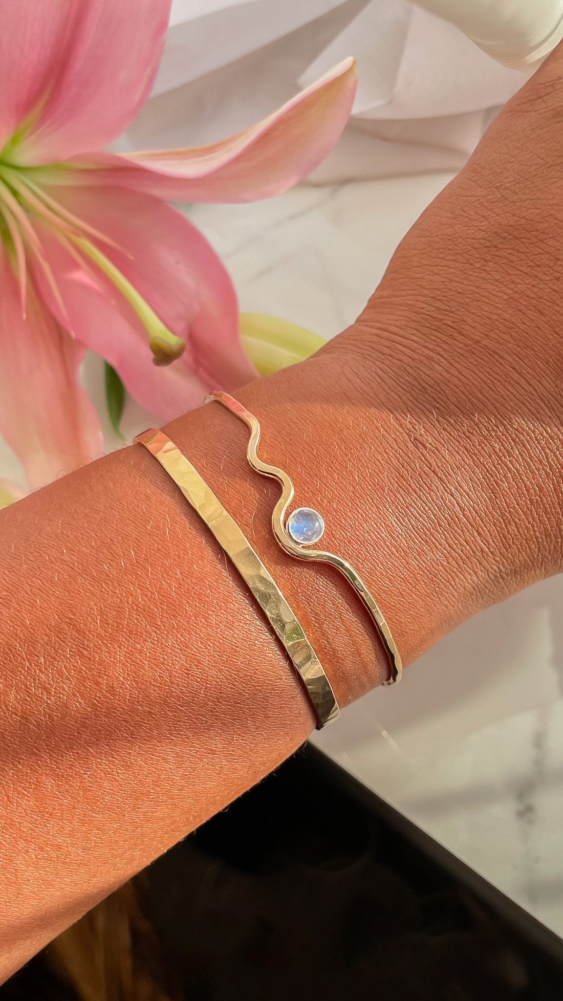 SUN & SELENE handcrafted bracelets on model