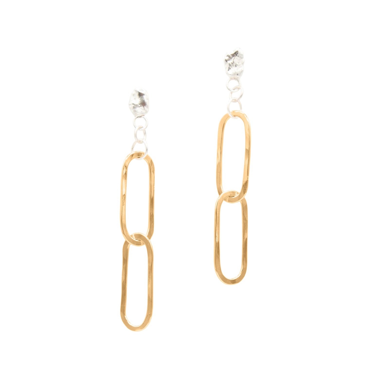 SUN & SELENE handcrafted rolo link earrings in gold fill 