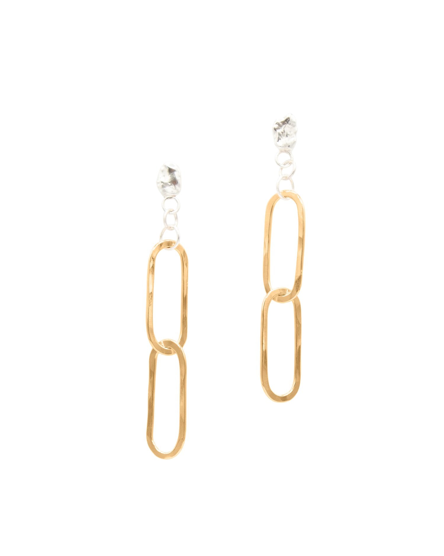 SUN & SELENE handcrafted rolo link earrings in gold fill 
