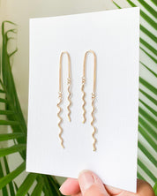SUN & SELENE wavy arc earrings