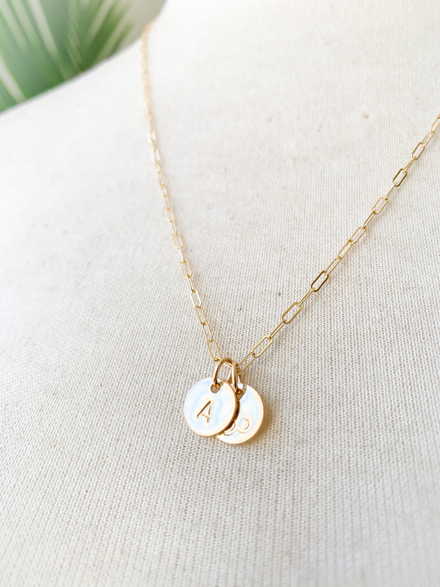 SUN & SELENE initial charm necklace