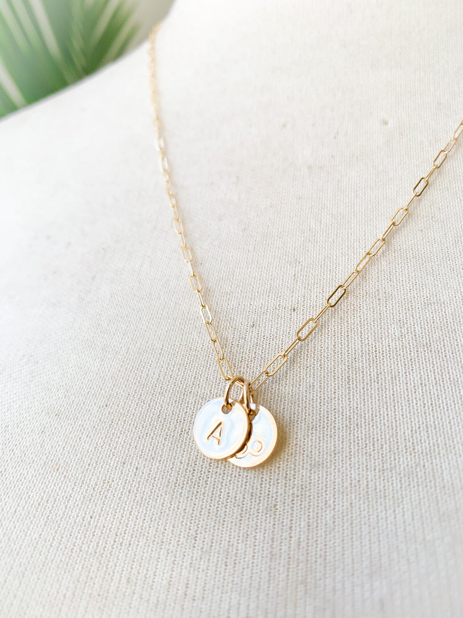 SUN & SELENE initial charm necklace 