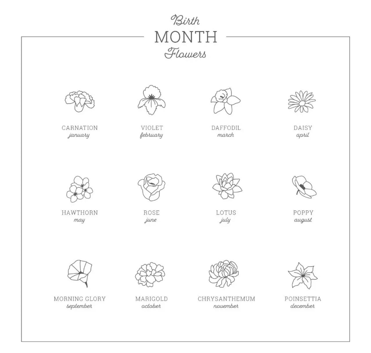 SUN & SELENE birth flower coin options