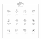 SUN & SELENE birth flower coin options