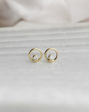 SUN & SELENE LUNA diamond orbit studs
