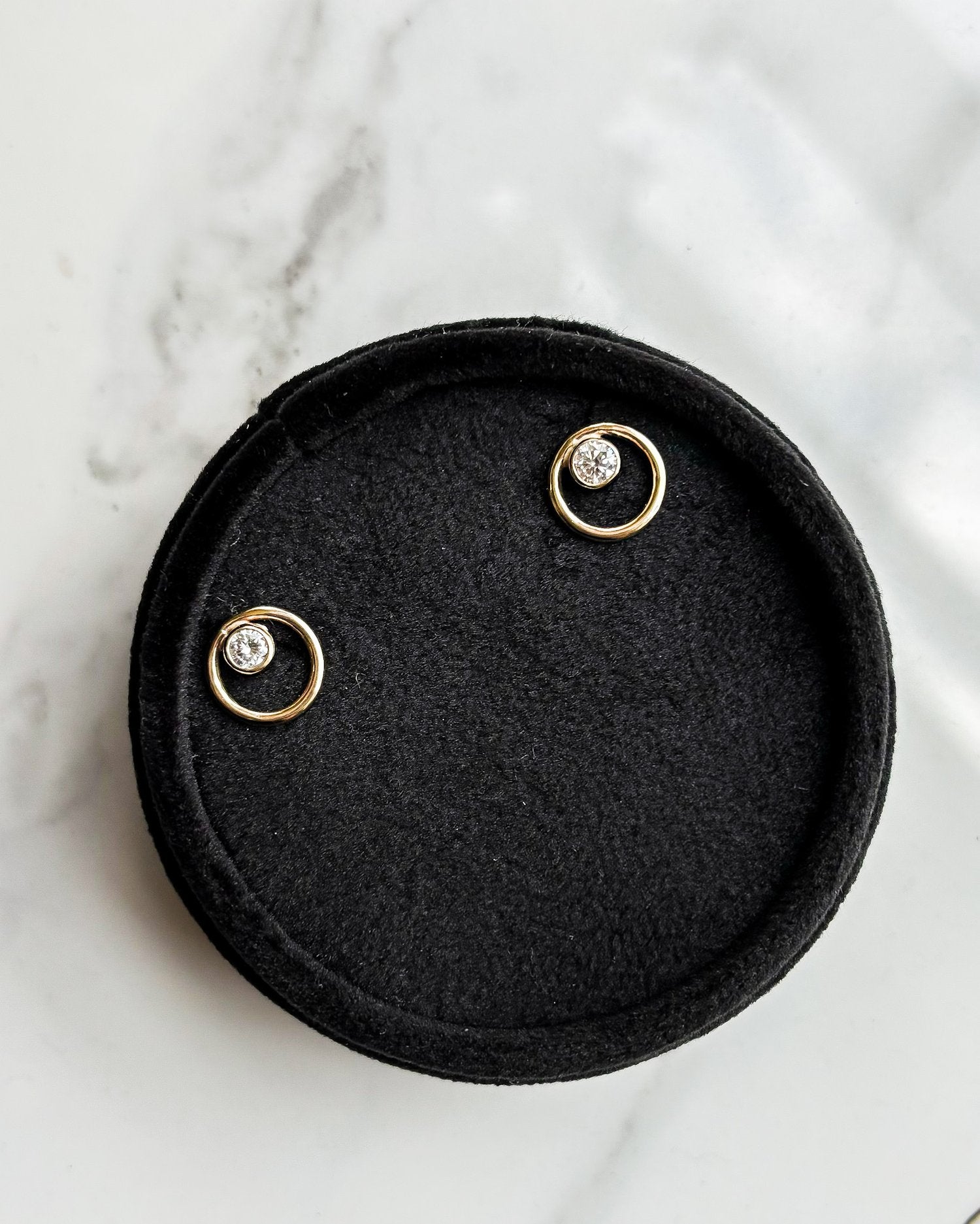 SUN & SELENE fine gold diamond studs