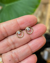 SUN & SELENE solid gold and diamond earrings