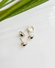 SUN & SELENE luna onyx studs