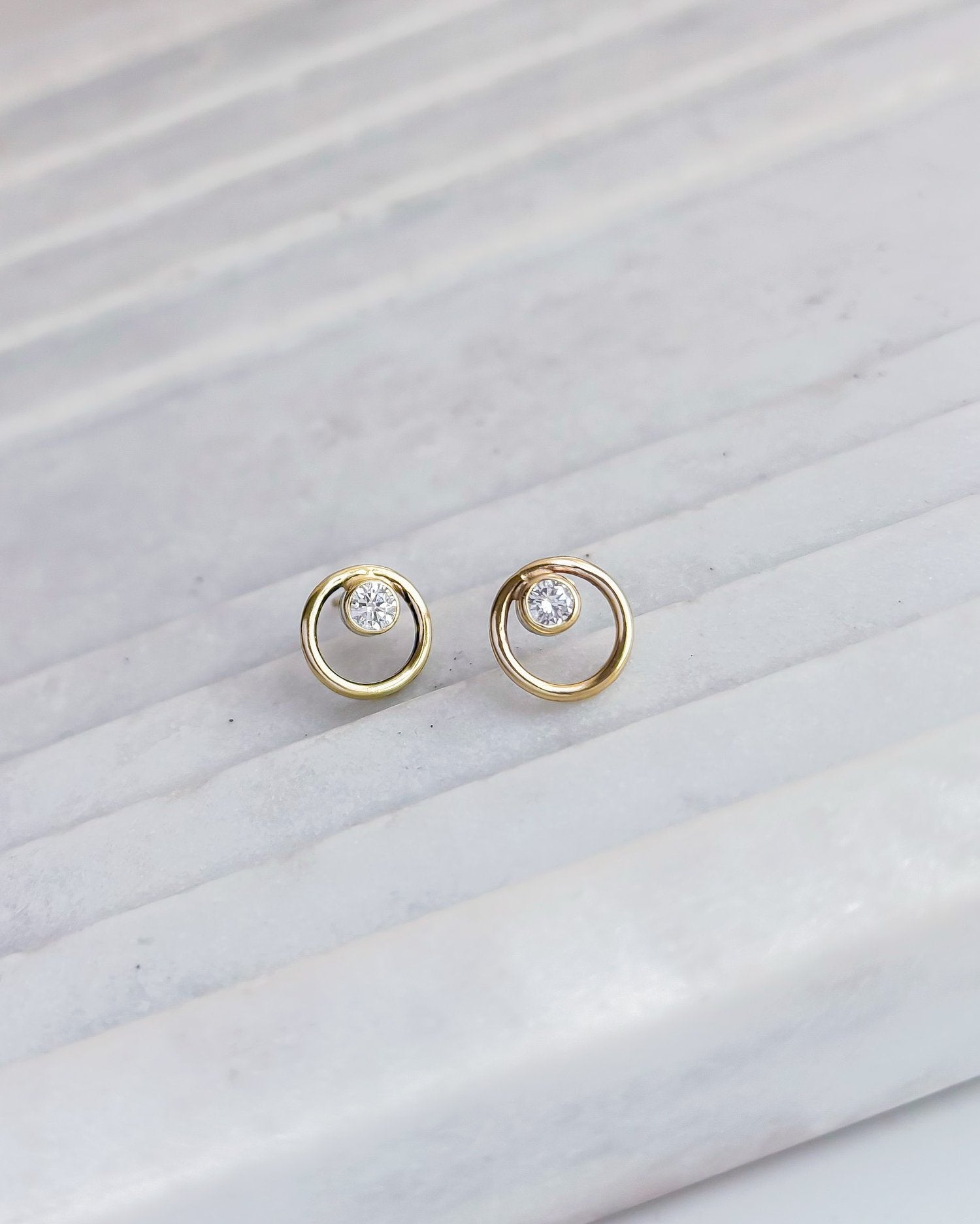 SUN & SELENE LUNA diamond studs