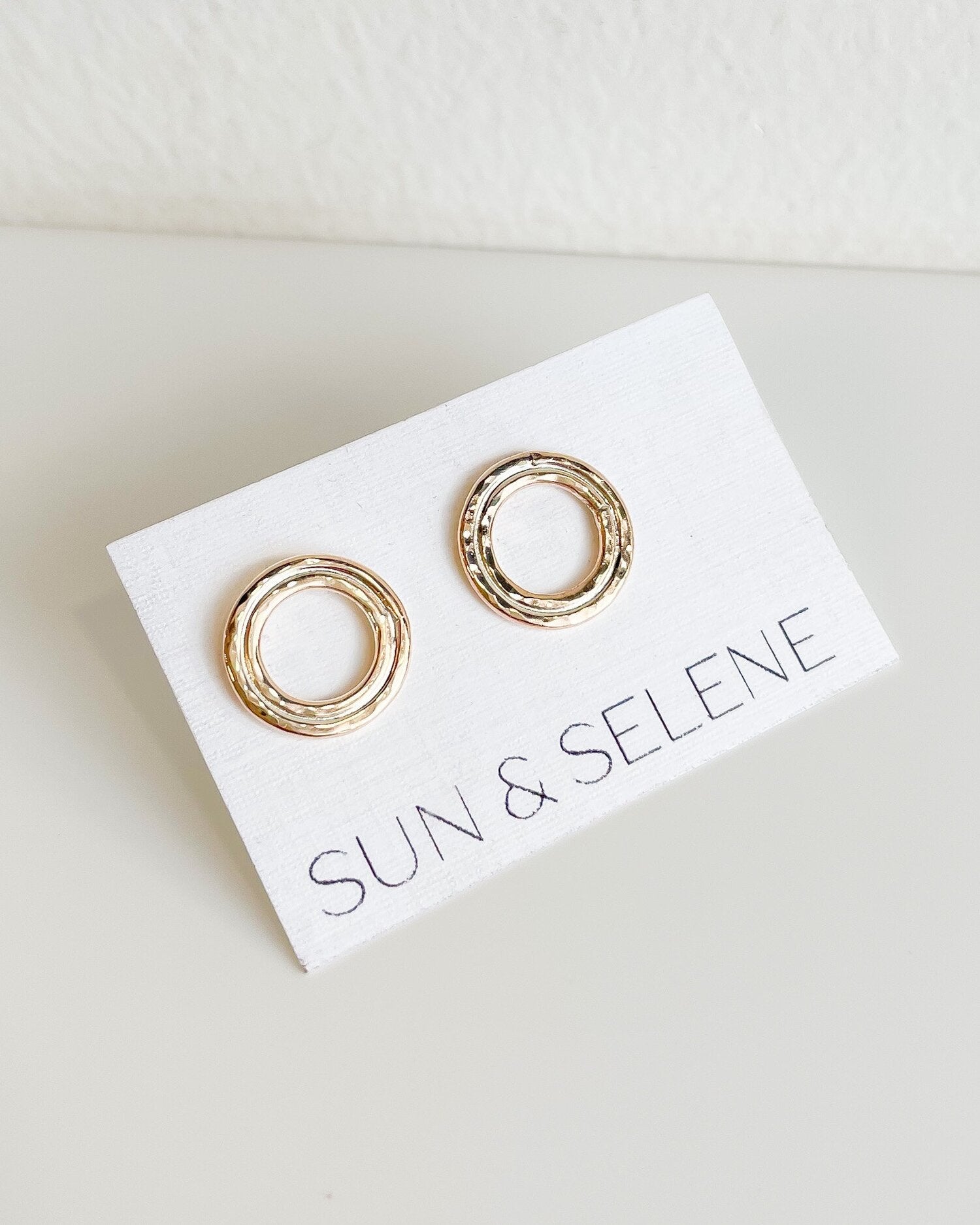 SUN & SELENE gold orbit studs