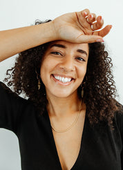 SUN & SELENE sail sleek box chain on model