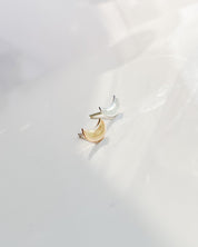 SUN & SELENE tiny crescent stud earrings