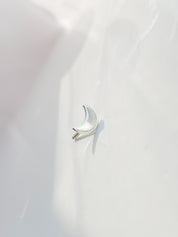 SUN & SELENE silver crescent stud