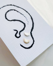 SUN & SELENE tiny crescent stud earrings