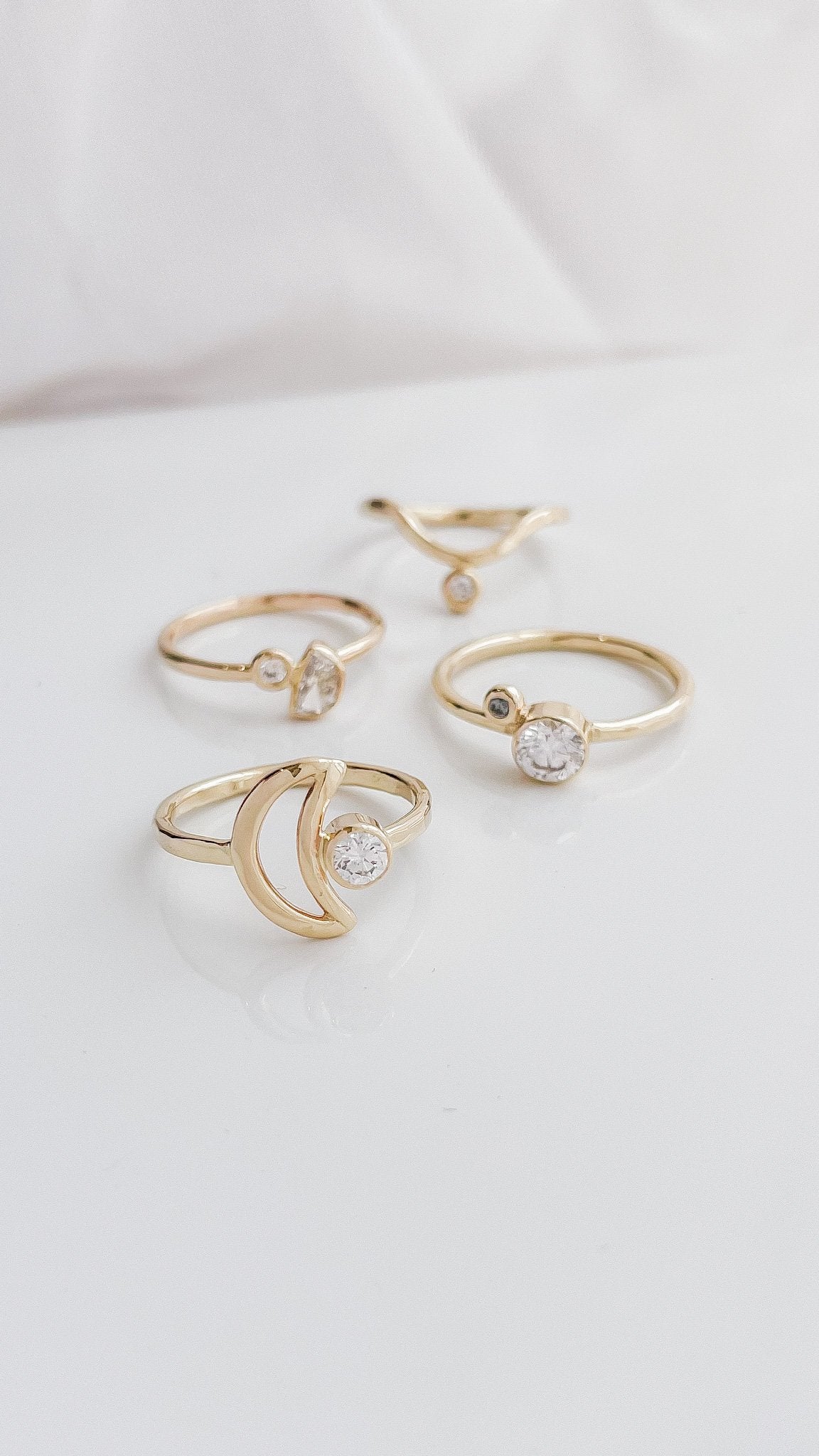 SUN & SELENE to the moon + back engagement ring series