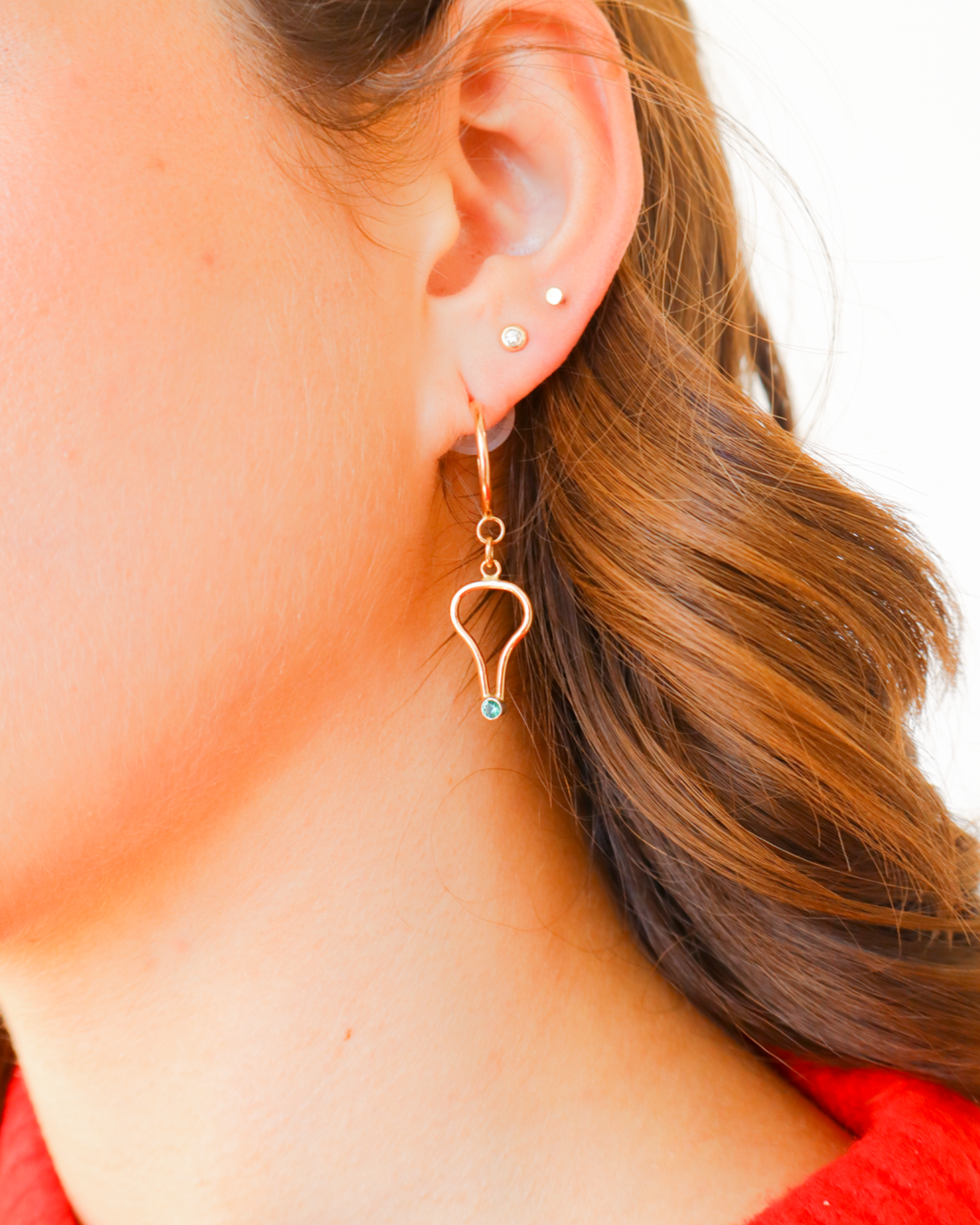 EMERALD BALLOON// charm hoops