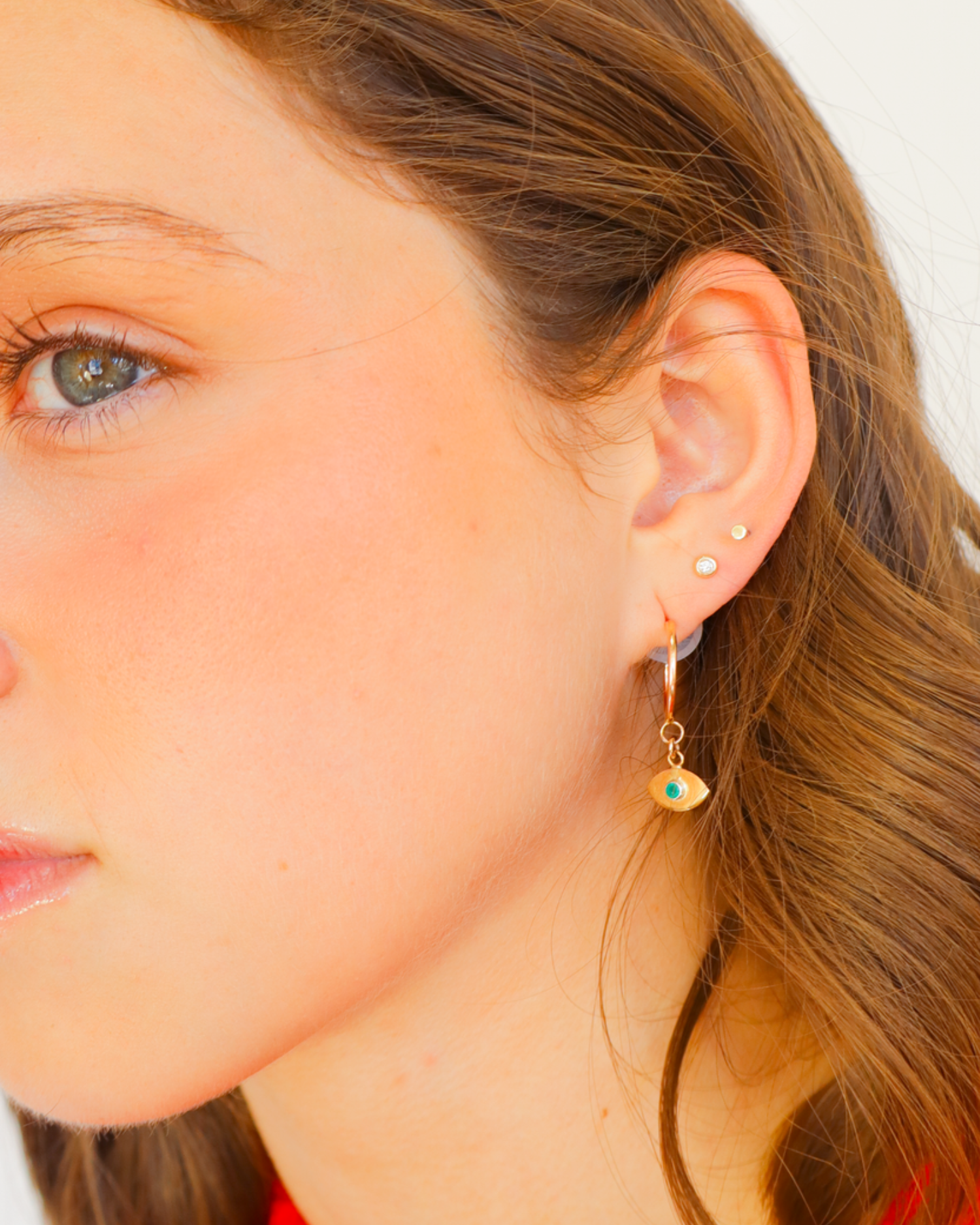 SAMPLE SALE EMERALD EYE EARRINGS