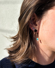 GEMSTONE DROP // color block bar earrings
