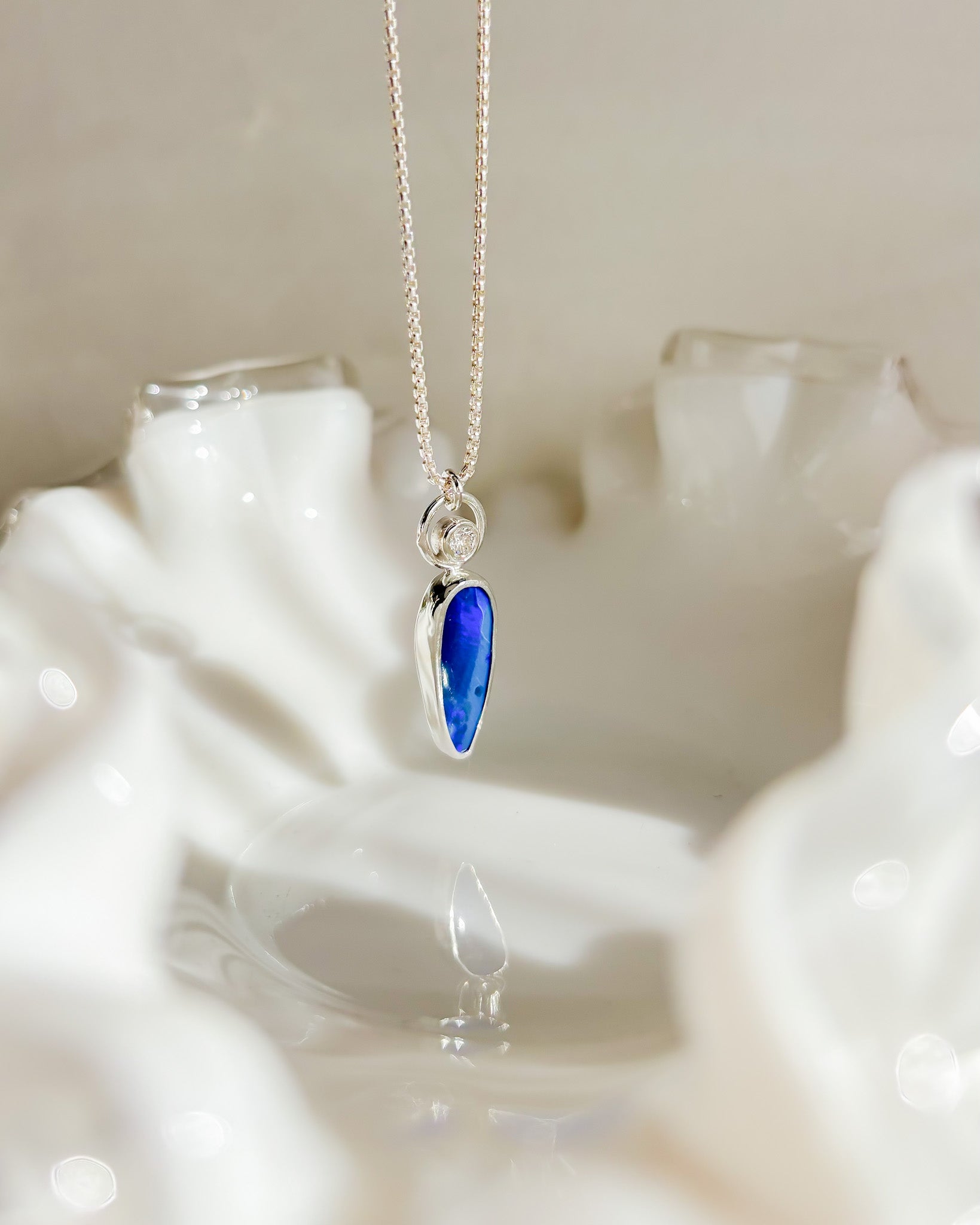 CALLISTO// opal + diamond necklace