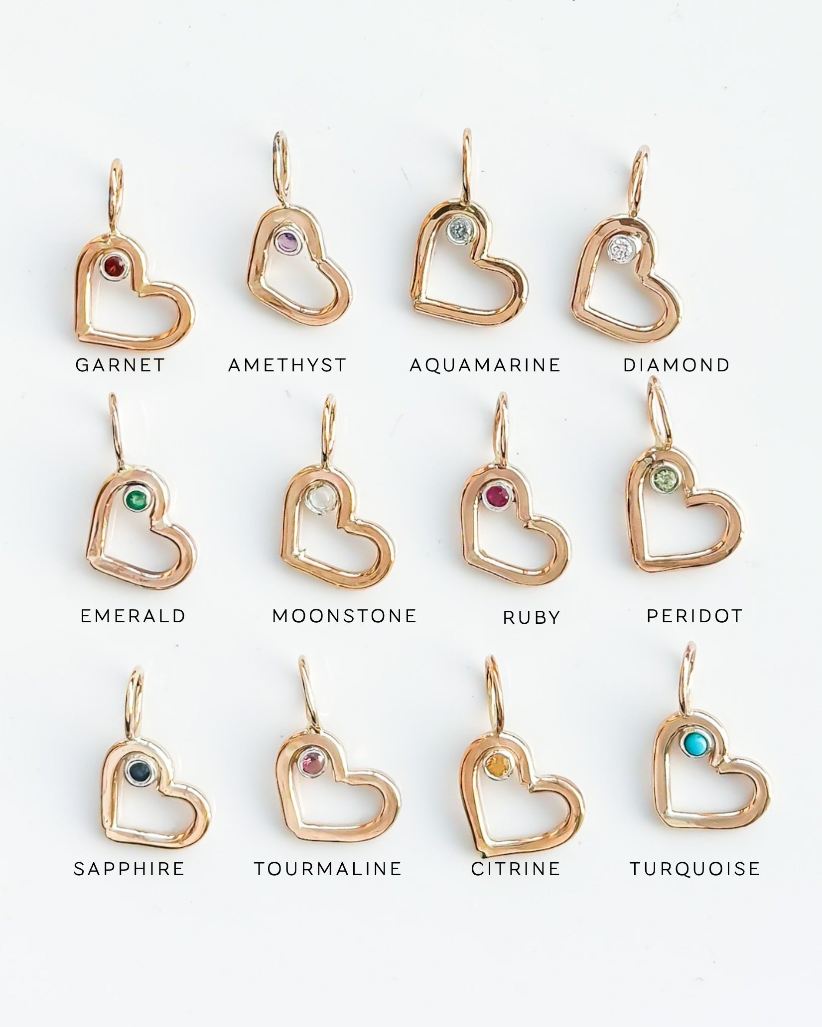 TINY HEARTS// birthstone charms