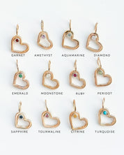 TINY HEARTS// birthstone charms