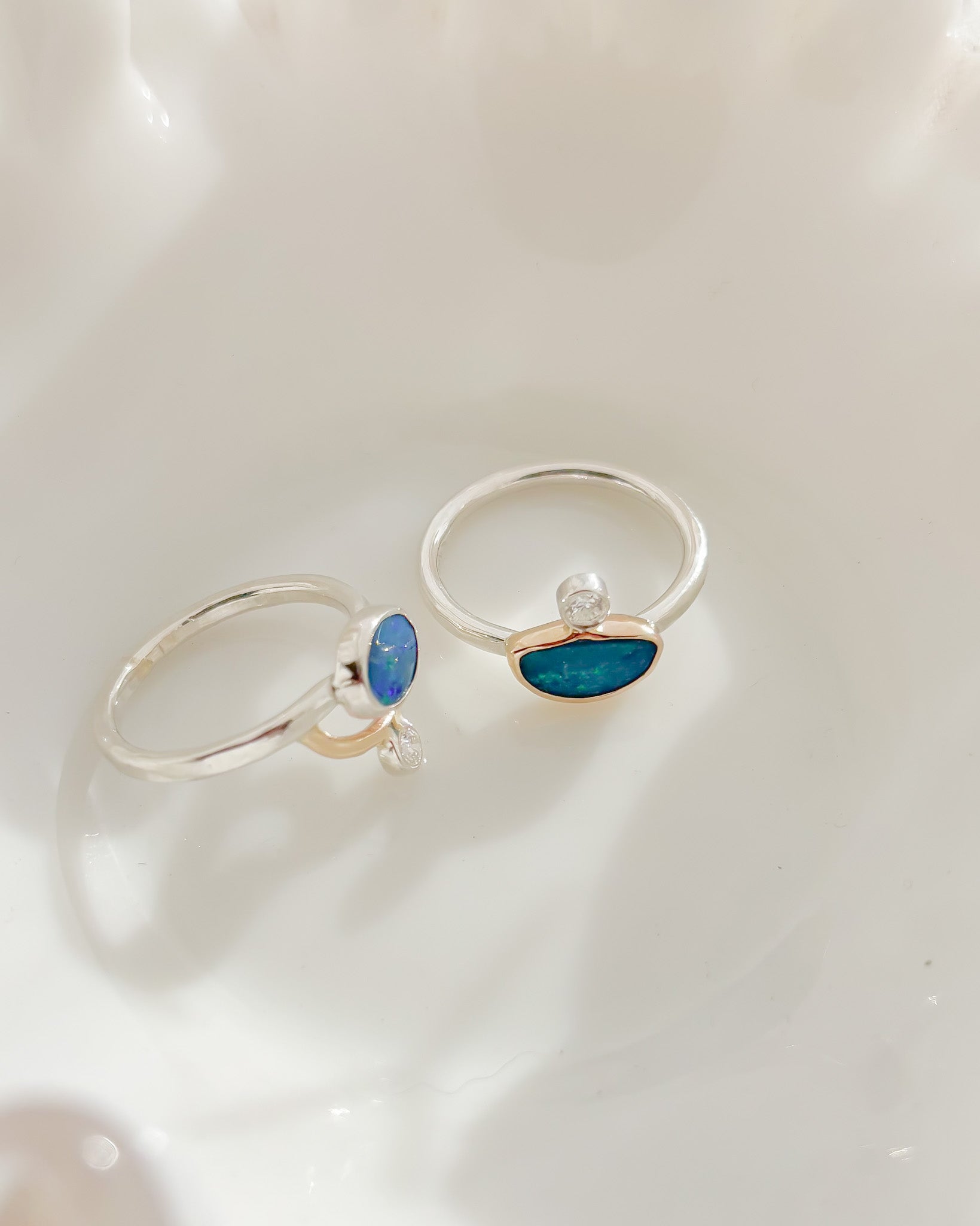 CALLISTO// opal + diamond crown ring