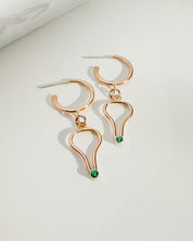 EMERALD BALLOON// charm hoops