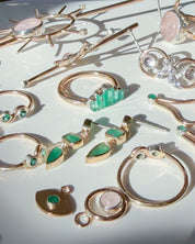 EMERALD BALLOON// charm hoops