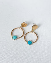 TURQUOISE// gemstone hoops