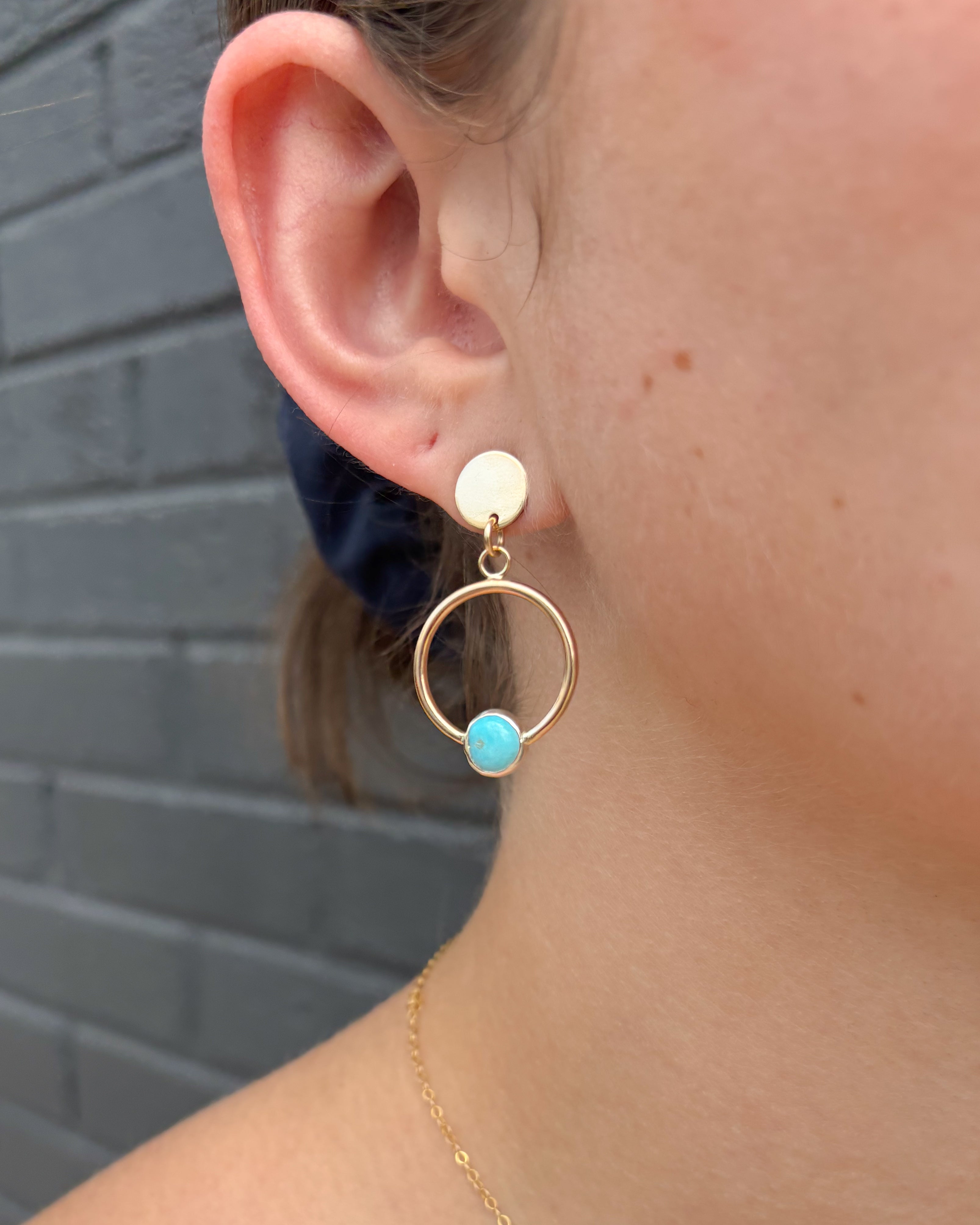 TURQUOISE// gemstone hoops