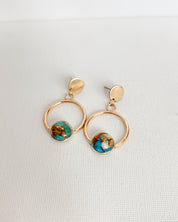 OYSTER TURQUOISE// gemstone hoops