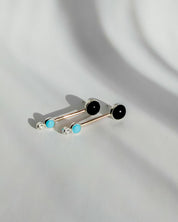 GEMSTONE DROP // color block bar earrings