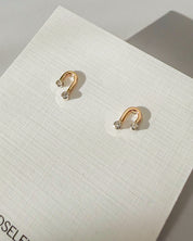 DIAMOND DRIP // tiny arc studs
